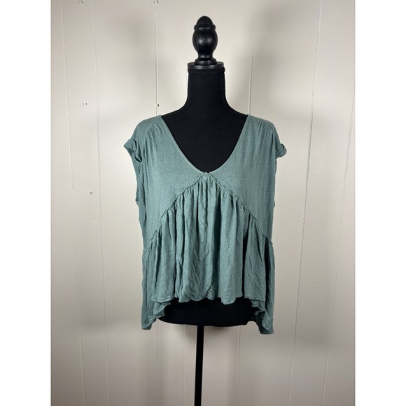 Free People Into The Night Tee Green Medium - Picture 1 of 8